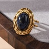 Oval Natural Sodalite Finger Rings RJEW-M063-01G-09-5