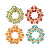 4Pcs 4 Colors Imitate Austrian Crystal Bicone Glass & Seed Glass Pendants PALLOY-MZ01305-1