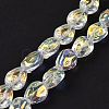 Transparent Electroplate Glass Beads Strands GLAA-C025-02D-3