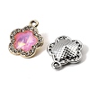 UV Plating Alloy Glass Pendants FIND-K032-28P-2