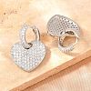 Brass Micro Pave Clear Cubic Zirconia Hoop Dangle Earrings EJEW-G471-30E-P-2