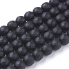 Synthetic Black Stone Beads Strands X-G-C059-8mm-1-1
