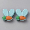 Rabbit Ears with Carrot Food Grade Eco-Friendly Silicone Focal Beads SIL-SZC0003-05E-1