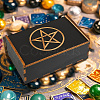 Rectangle Engraved Plywood Wooden Tarot Storage Boxes with Sliding Lid CON-WH20008-10B-4