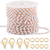 DIY Imitation Pearl Beaded Chain Bracelet Necklace Making Kit CHC-BBC0001-07-1