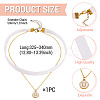 Alloy Enamel Letter Pendant Single Face White Velvet Ribbon & Brass Chain Double Layered Choker Necklaces NJEW-TAC0036-3