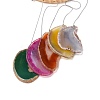 Wood & Natural Dye Agate Wind Chime Pendants HJEW-H054-04-5