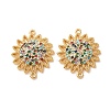 Brass Micro Pave Colorful Cubic Zirconia Connector Charms CU-CBA4579-04G-A-1