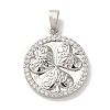 Rack Plating Brass Micro Pave Cubic Zirconia Pendants KK-U027-39P-1