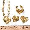 Heart 304 Stainless Steel Pendant Necklaces & Stud Earrings & Cuff Ring Sets for Women SJEW-F226-01G-3