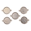 Tibetan Style Alloy Flat Round Cabochon Connector Settings X-TIBE-M022-09AS-1