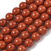 Grade A Natural Red Jasper Bead Strands G-P075-36-8mm-3