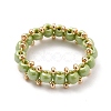 Round Glass Seed Beaded Finger Rings RJEW-JR00307-3