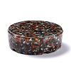 Resin with Natural Mixed Stone Chip Stones Ashtray DJEW-F015-05A-3