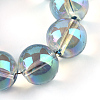 Electroplate Glass Beads Strands EGLA-Q062-8mm-A01-4