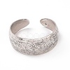 Bohemia Tibetan Style Alloy Thick Open Cuff Bangle for Women BJEW-E002-01AS-01-2