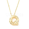Brass Micro Pave Clear Cubic Zirconia Pendant Necklaces NJEW-Z038-01G-Q-2
