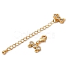 Brass Micro Pave Clear Cubic Zirconia Chain Extender KK-A214-35G-2