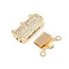 Brass Micro Pave Clear Cubic Zirconia Box Clasps KK-L255-02G-03-2