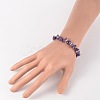 Chips Natural Amethyst Beaded Stretch Bracelets BJEW-JB02131-04-3