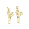 Brass Micro Pave Clear Cubic Zirconia Pendants CU-L277-08G-1
