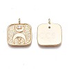 Brass Micro Pave Clear Cubic Zirconia Pendants KK-N232-250-2