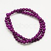 1 Strand  Dyed Purple RoundSynthetic Turquoise Beads Strands X-TURQ-G106-4mm-02O-2