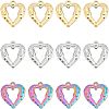 12Pcs 3 Colors PVD Vacuum Plating 304 Stainless Steel Open Pendants STAS-UN0024-63-1