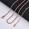 Brass Rope Chains Necklaces for Women NJEW-D302-03RG-1