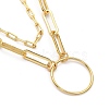 Brass Paperclip Chain Double Layer Necklaces NJEW-JN03054-2