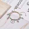 Synthetic Turquoise Braided Bead Bracelet BJEW-JB07988-2