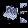 3Pcs Rectangle Polypropylene(PP) Bead Storage Containers CON-PH0002-47-4