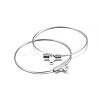 Tarnish Resistant 316 Surgical Stainless Steel Hoop Earring Findings X-STAS-P238-09P-03-2