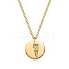 Brass Birth Flower Pendant Necklaces for Women FS-WG9FD20-26-1