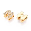 Brass Micro Pave Clear Cubic Zirconia Beads KK-T071-17G-M-2