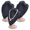 Bust Shaped PU Leather Necklaces Display Stands NDIS-WH0017-13A-1