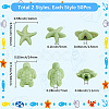 100Pcs 2 Styles Dyed Synthetic Turquoise Beads G-SC0003-52-2