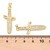 Brass Micro Pave Clear Cubic Zirconia Pendants KK-C170-19G-3