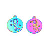 Rack Plating Rainbow Color 201 Stainless Steel Rhinestone Settings STAS-T063-182M-2