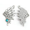 Synthetic Turquoise Alloy Big Pendants FIND-TAC0014-99A-1