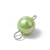 AB Color Plated Opaque Acrylic Round Connector Charms PALLOY-JF03543-02-5