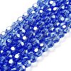 Electroplate Transparent Glass Beads Strands EGLA-A035-T6mm-A14-1