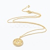 Brass Micro Pave Clear Cubic Zirconia Pendant Necklaces NJEW-J059-01N-2