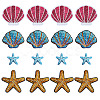 16Pcs 4 Styles Polyester & Sequin Self Adhesive Patches PATC-ME0001-28-1