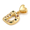 Brass Micro Pave Colorful Cubic Zirconia Pendants KK-P281-01G-D-2
