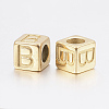 304 Stainless Steel Large Hole Letter European Beads STAS-H428-01G-B-2
