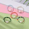 Glass Beads Stretch Rings RJEW-JR00314-5