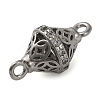 Brass Micro Pave Clear Cubic Zirconia Hollow Bicone Connector Charms KK-A230-05E-P-2