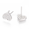 Brass Stud Earring Findings ZIRC-O034-20P-2