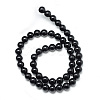 Synthetic Black Stone Bead Strands G-R345-10mm-35-1-2